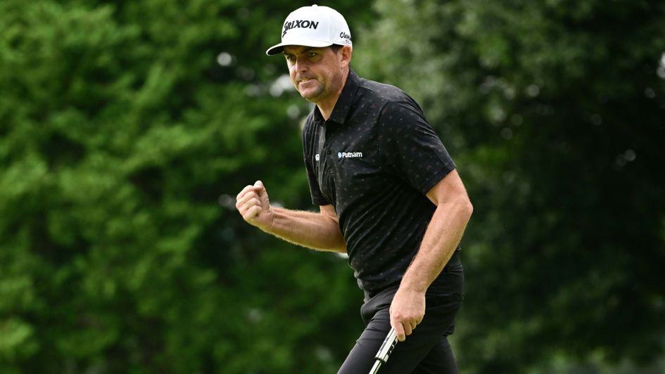 Keegan Bradley celebrates