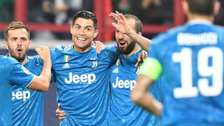 Cristiano Ronaldo celebrates as Juventus beat Lokomotiv Moscow in the Champions League