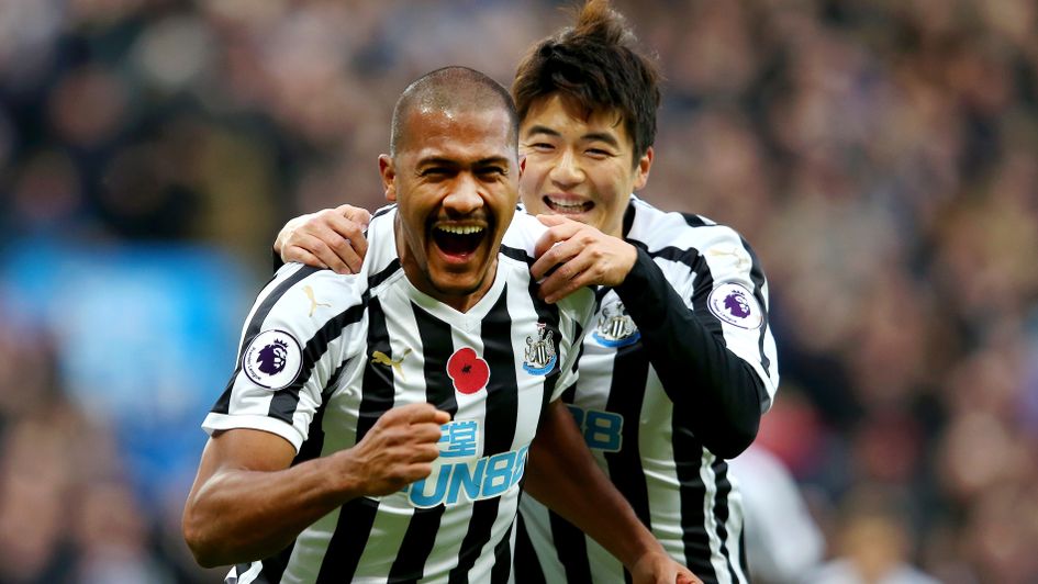 Newcastle's Salomon Rondon celebrates one of his two goals against Bournemouth