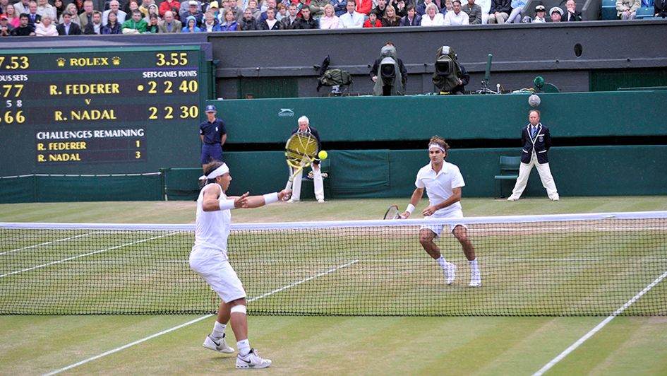 Rafael Nadal and Roger Federer during an unforgettable final