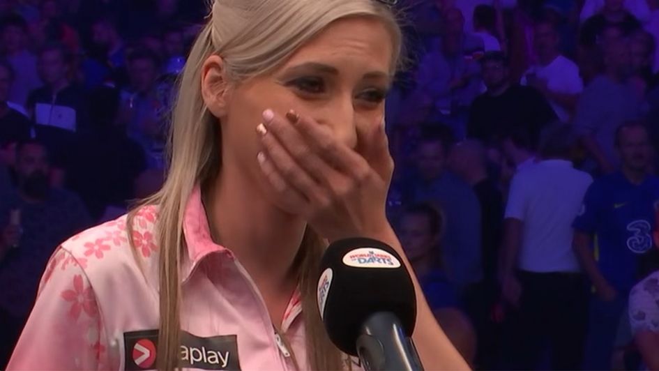 Fallon Sherrock after her sensational win (ITV Sport)