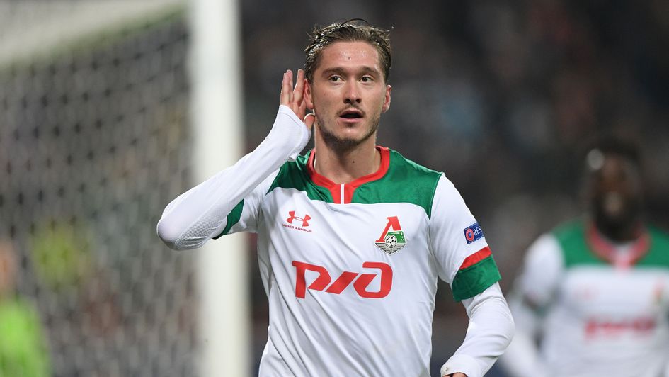 Aleksey Miranchuk celebrates after scoring against Juventus