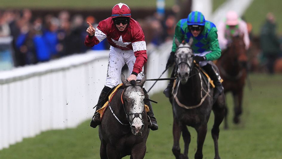 Jack Kennedy celebrates as Farclas wins the Triumph
