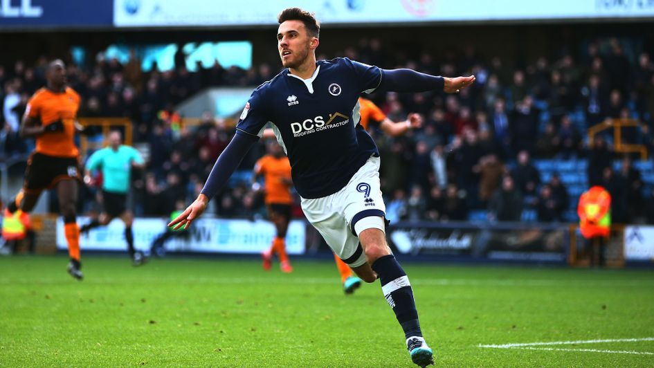 Millwall striker Lee Gregory celebrates