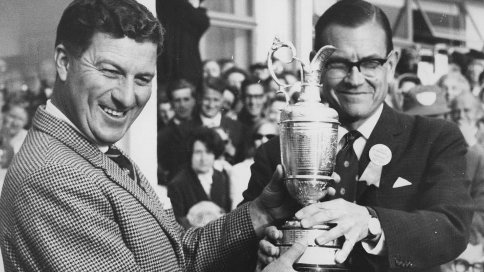 Peter Thomson after winning the Open for the fifth time in 1965