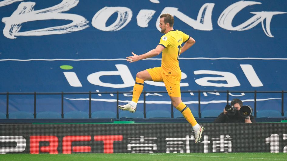 Harry Kane celebrates his late winner at West Brom