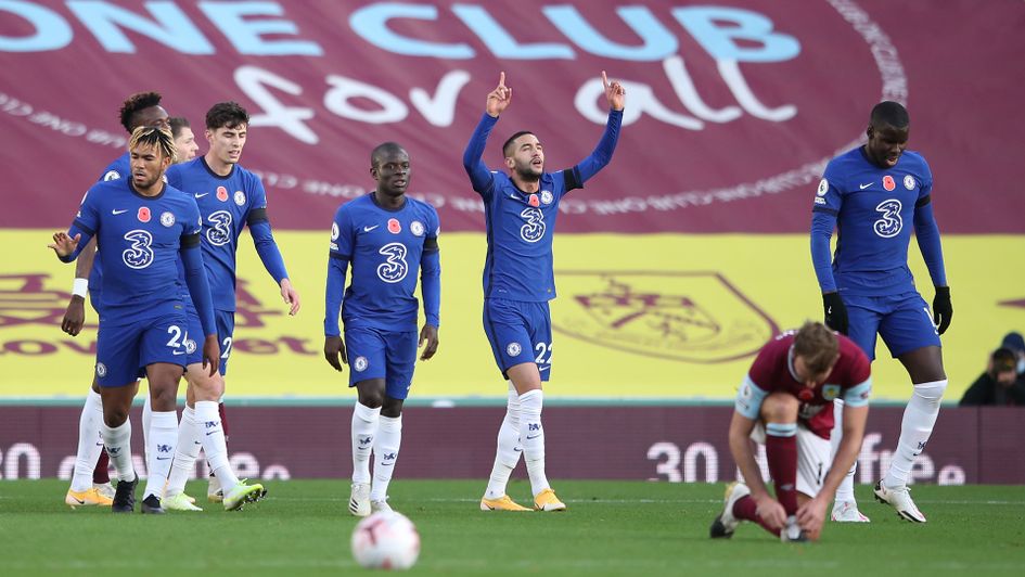Hakim Ziyech celebrates his goal against Burnley