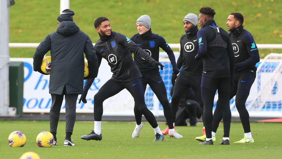Joe Gomez during England's training session at St George's Park