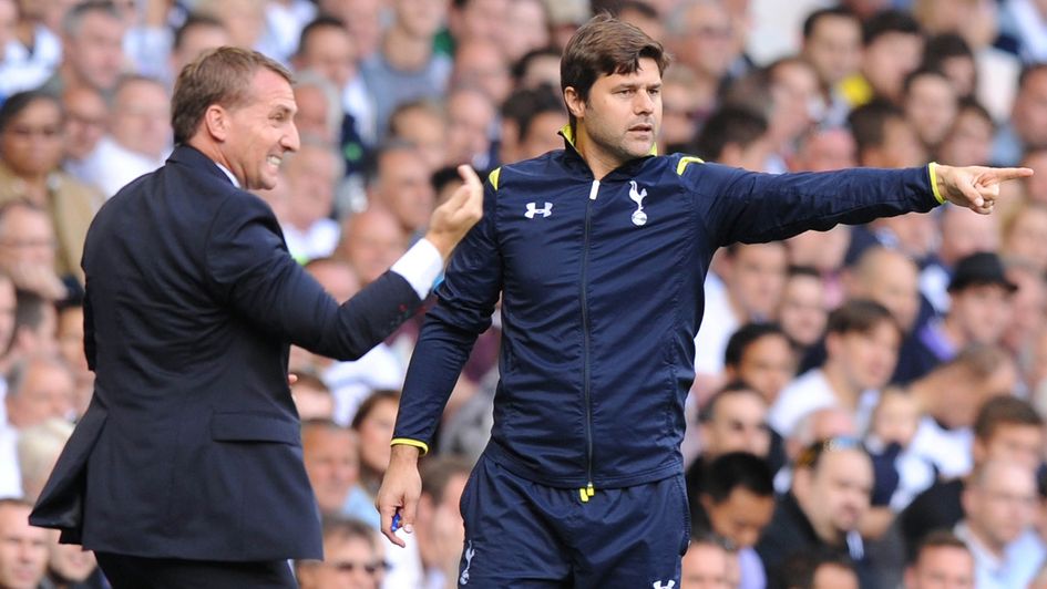 Brendan Rodgers and Mauricio Pochettino: Pictured during Tottenham v Liverpool in 2014
