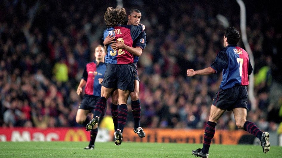 Rivaldo celebrates v Chelsea