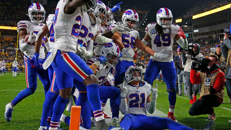 The Buffalo Bills celebrate in the NFL