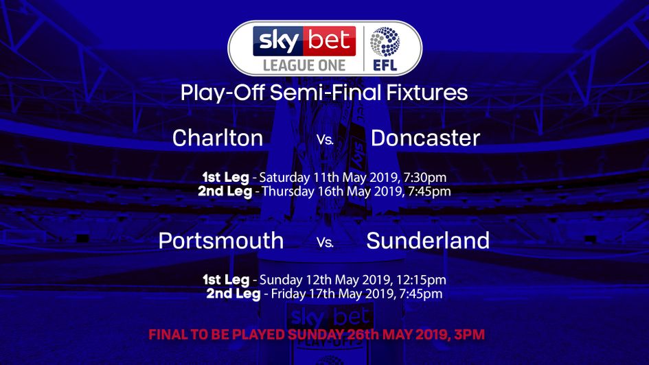 The fixtures in the Sky Bet League One play-offs have been confirmed