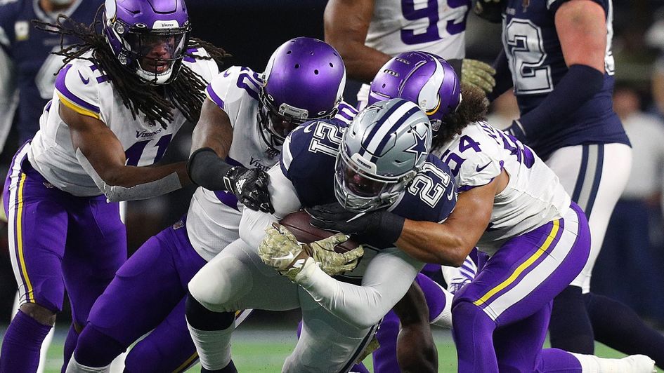 Minnesota Vikings close down Ezekiel Elliott of the Dallas Cowboys