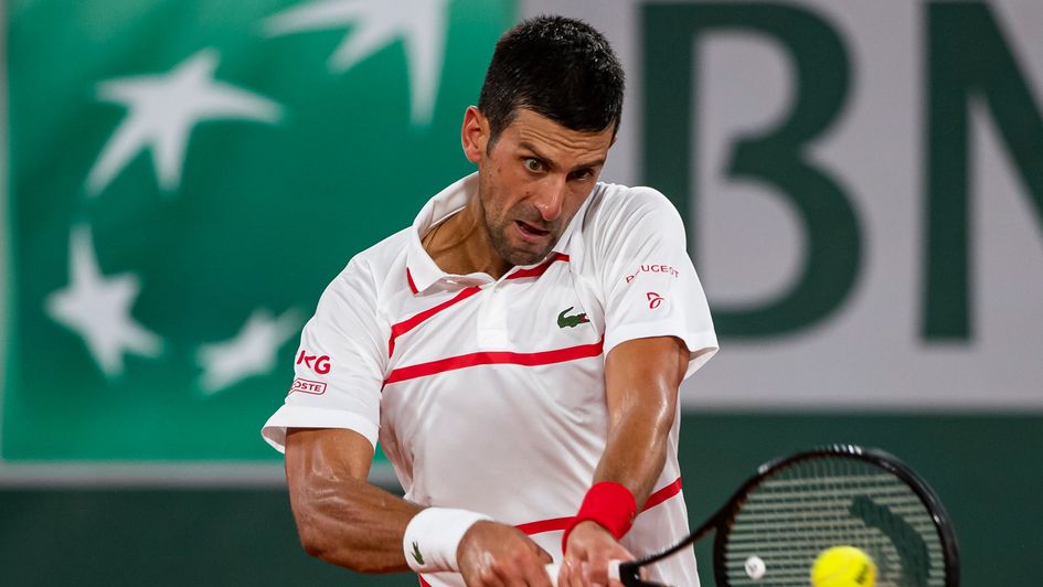 Novak Djokovic in action at the French Open