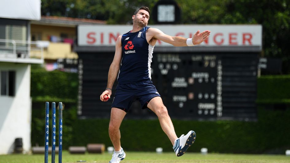 James Anderson going through his paces in practice