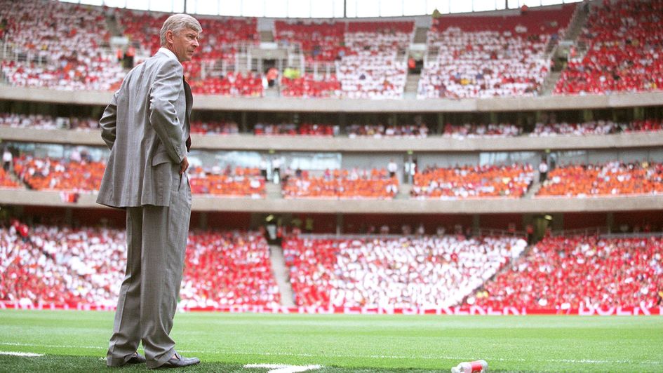 Arsene Wenger pictured Dennis Bergkamp's Testimonial in 2006