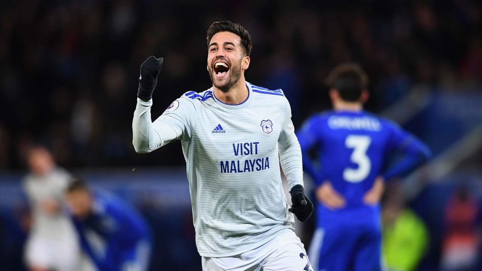 Victor Camarasa celebrates scoring for Cardiff