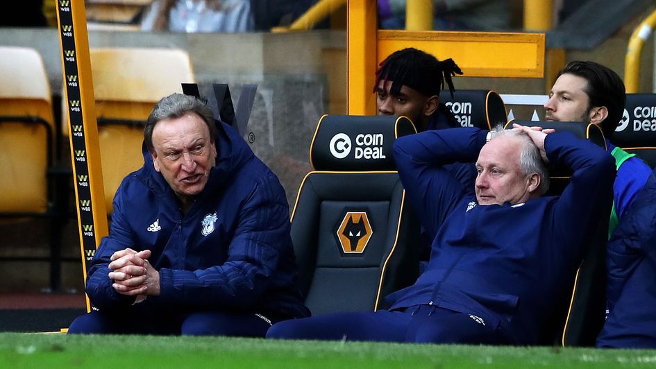 Neil Warnock: It's been a frustrating Premier League campaign for the Cardiff boss and assistant Kevin Blackwell (right)