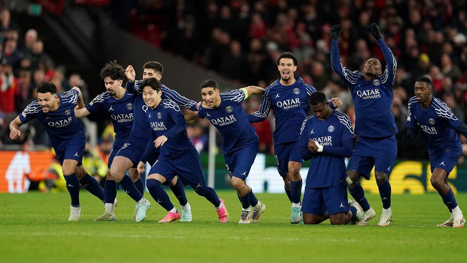 PSG celebrate winning on penalties against Liverpool