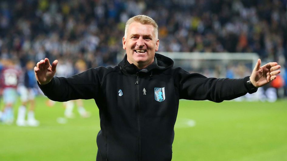 Aston Villa manager Dean Smith celebrates