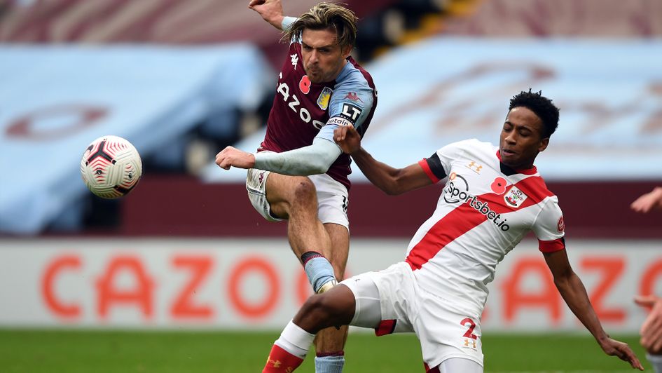 Aston Villa's Jack Grealish and Southampton's Kyle Walker-Peters.
