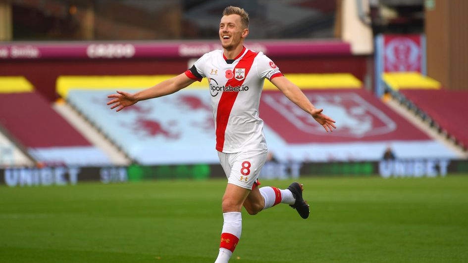 James Ward-Prowse celebrates putting Southampton 2-0 ahead