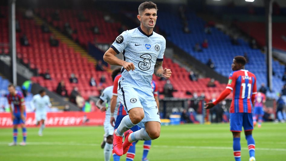 Christian Pulisic: American forward celebrates his goal for Chelsea at Crystal Palace
