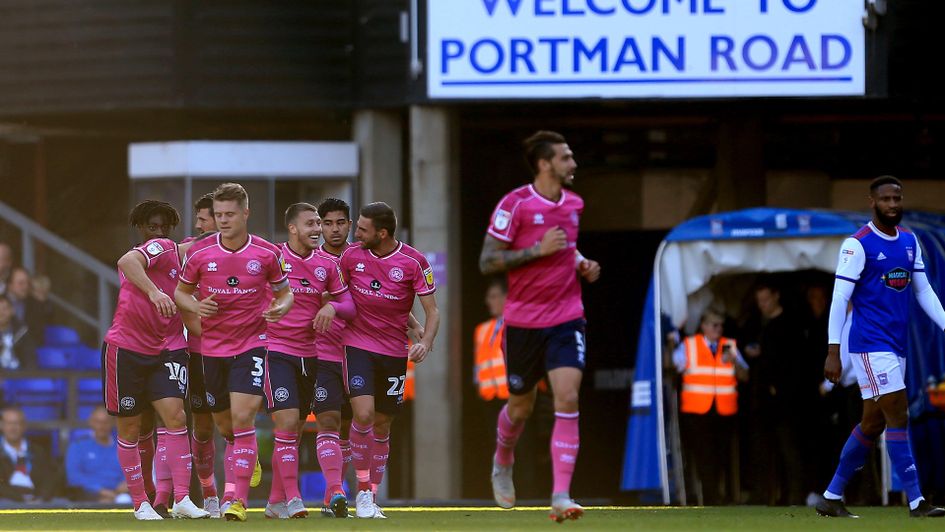 QPR celebrate Luke Freeman's goal against Ipswich