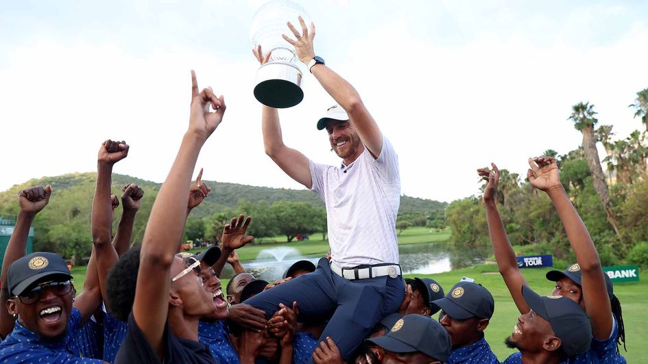 Tommy Fleetwood celebrates his success