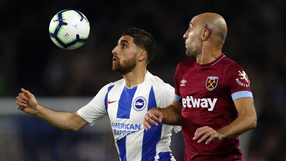Action from Brighton v West Ham