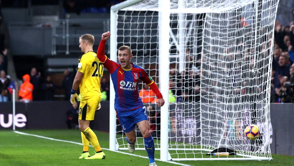 Max Meyer celebrates his goal for Crystal Palace v Burnley