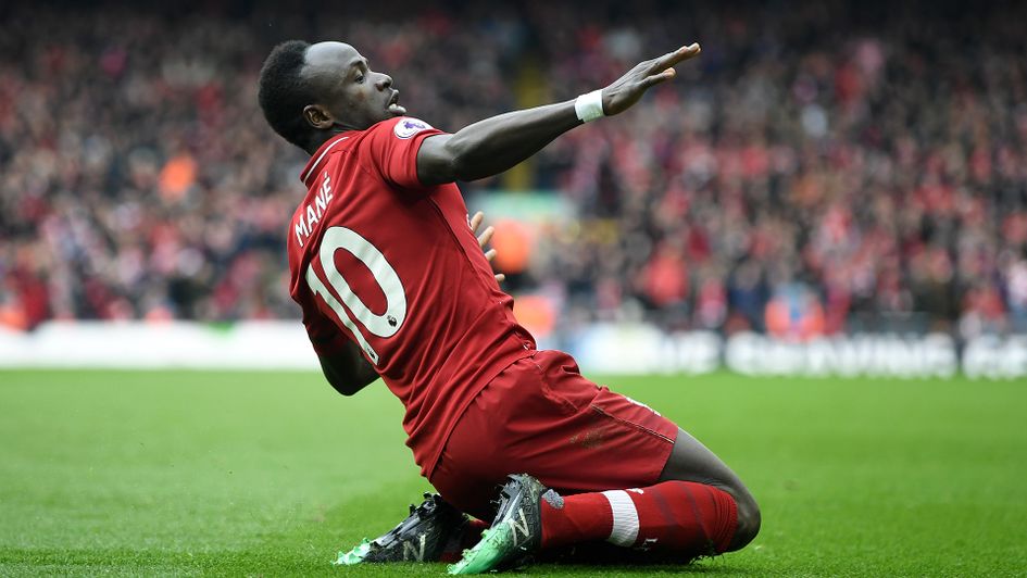 Sadio Mane celebrates his goal against Chelsea