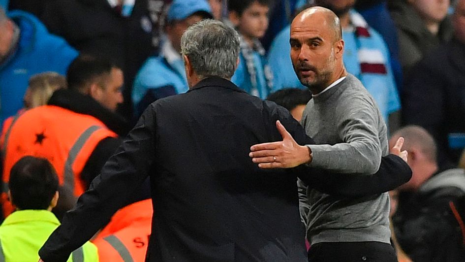 Jose Mourinho with Pep Guardiola