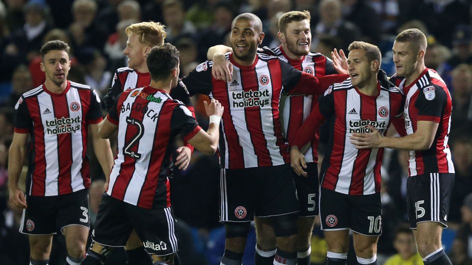 Billy Sharp and Sheffield United celebrate