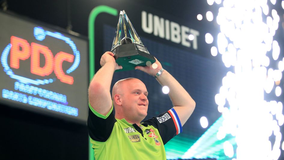 Michael van Gerwen lifts the Premier League Darts title for a fifth time
