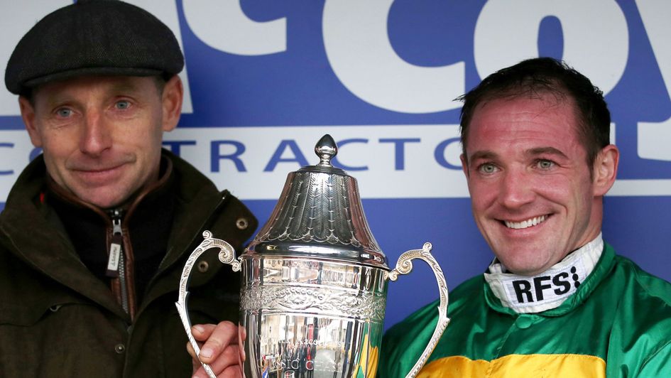 Tom Lacey and Richie McLernon celebrate after Kimberlite Candy's win