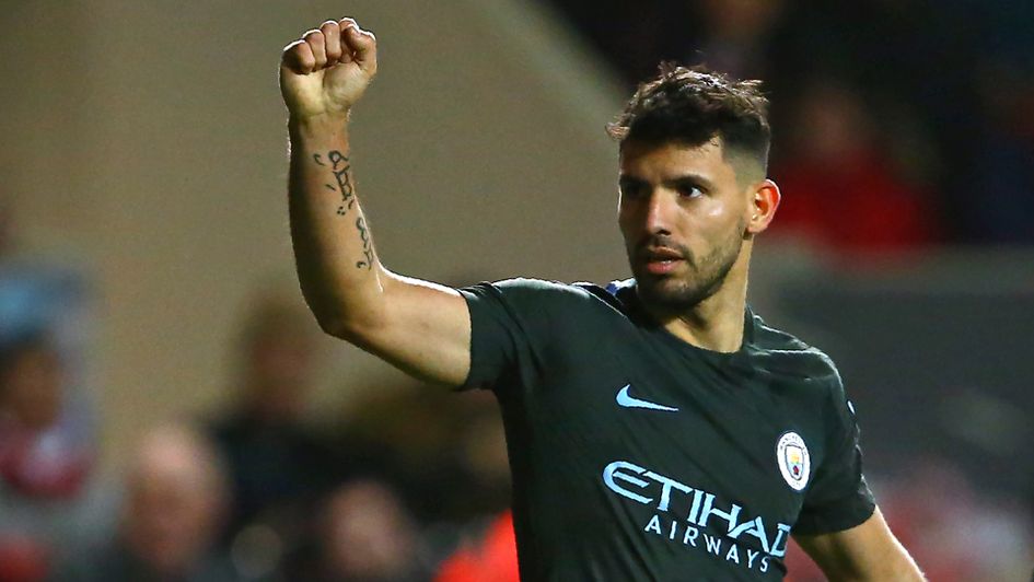 Sergio Aguero celebrates