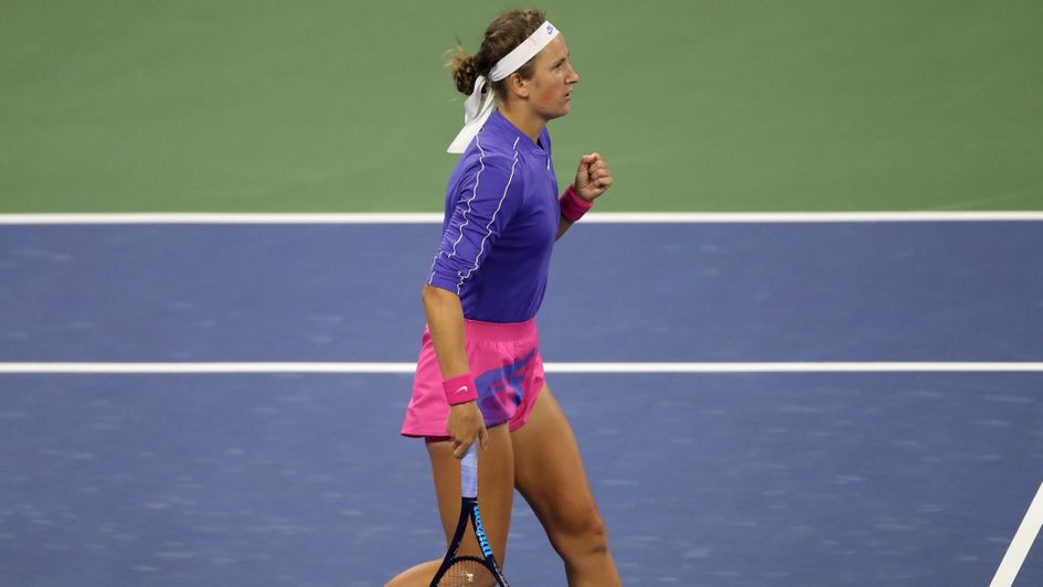 Victoria Azarenka celebrates victory