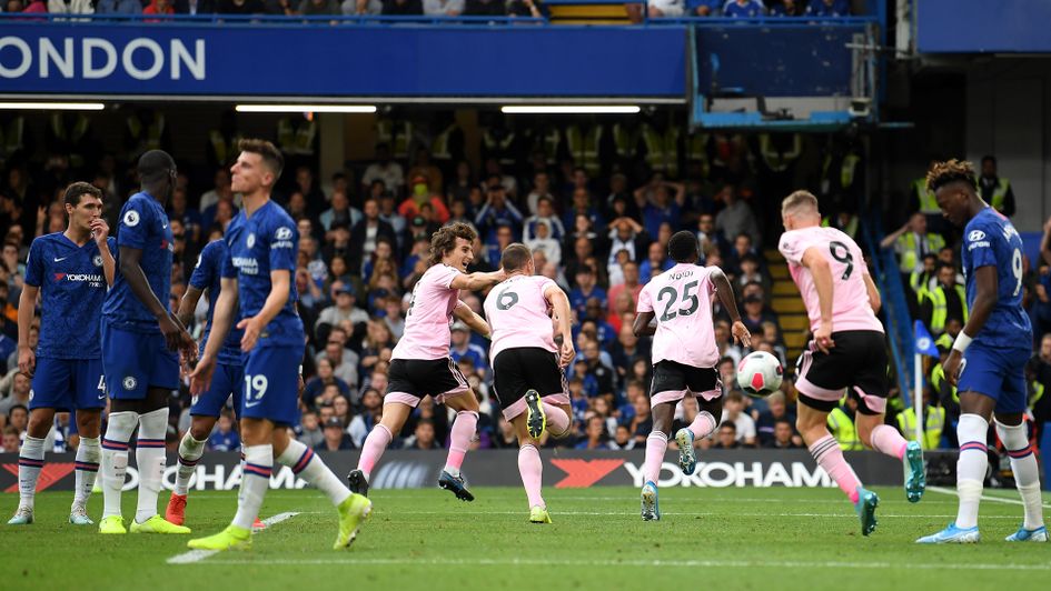 Wilfred Ndidi celebrates his goal against Chelsea