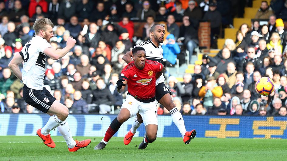 Anthony Martial scores for Manchester United against Fulham