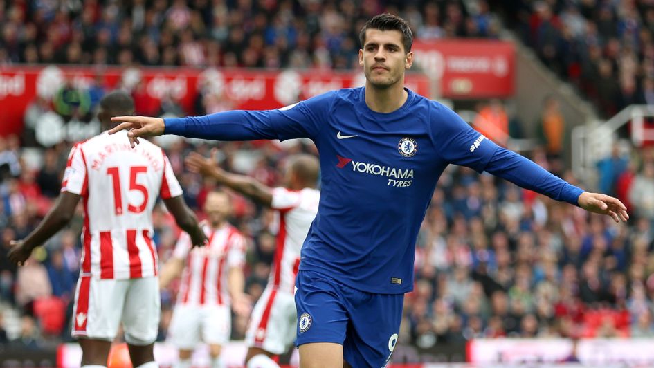 Alvaro Morata celebrates