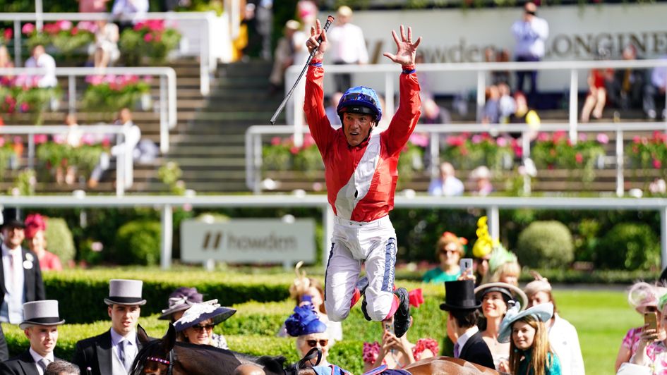 Frankie Dettori celebrates Inspiral's win