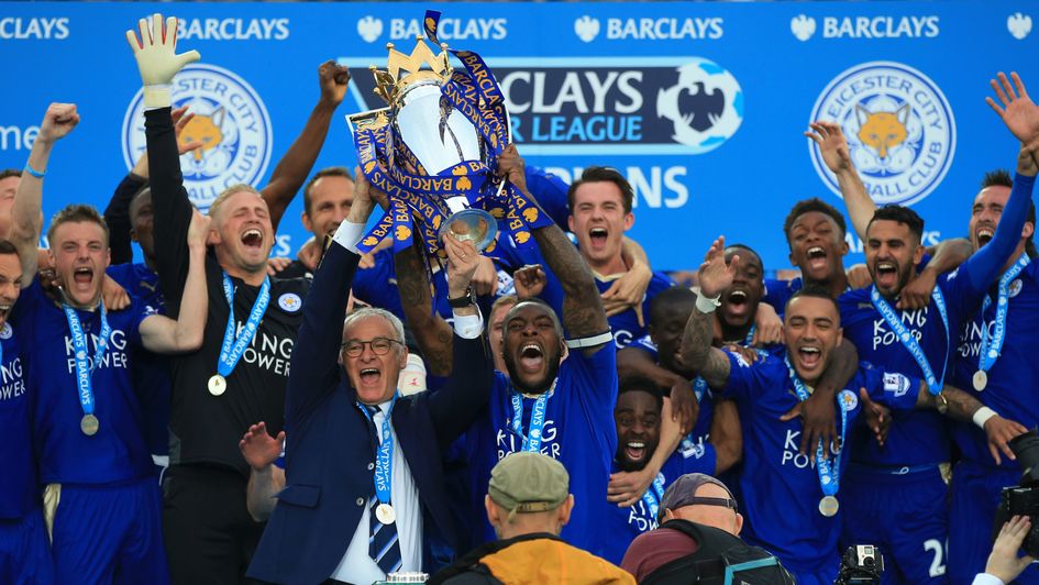 Leicester celebrate their unlikely Premier League title success