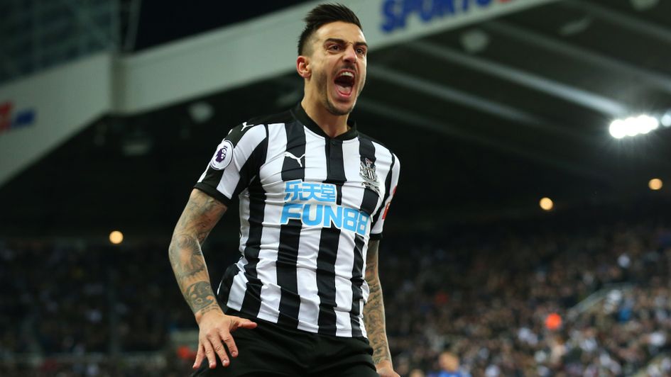 Joselu celebrates