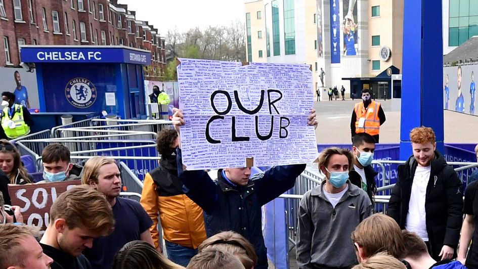 Chelsea fans protested the inclusion of their club in the European Super League