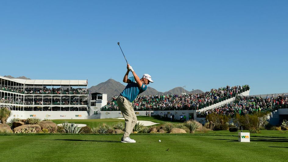 Adam Long at the famous 16th hole