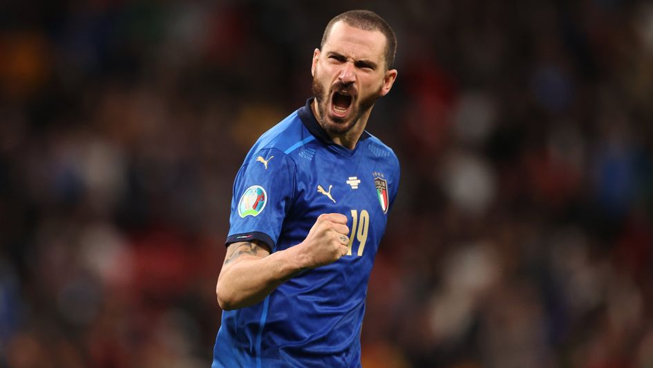 Leonardo Bonucci celebrates for Italy