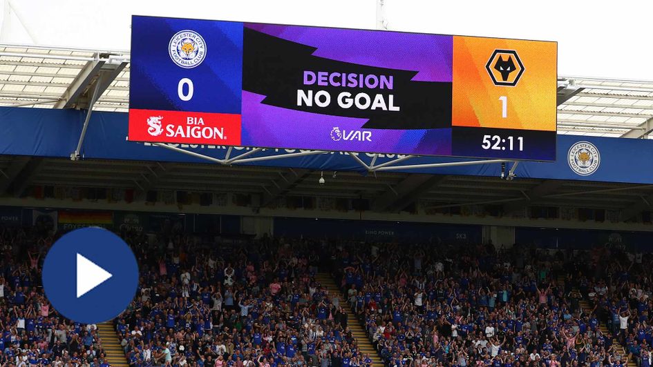 VAR rules out a Wolves goal against Leicester in their Premier League game
