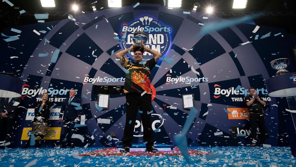 Jose De Sousa is the Grand Slam of Darts champion (Picture: PDC/Lawrence Lustig)