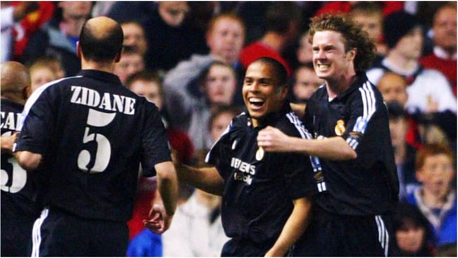 Ronaldo celebrates his hat-trick for Real Madrid